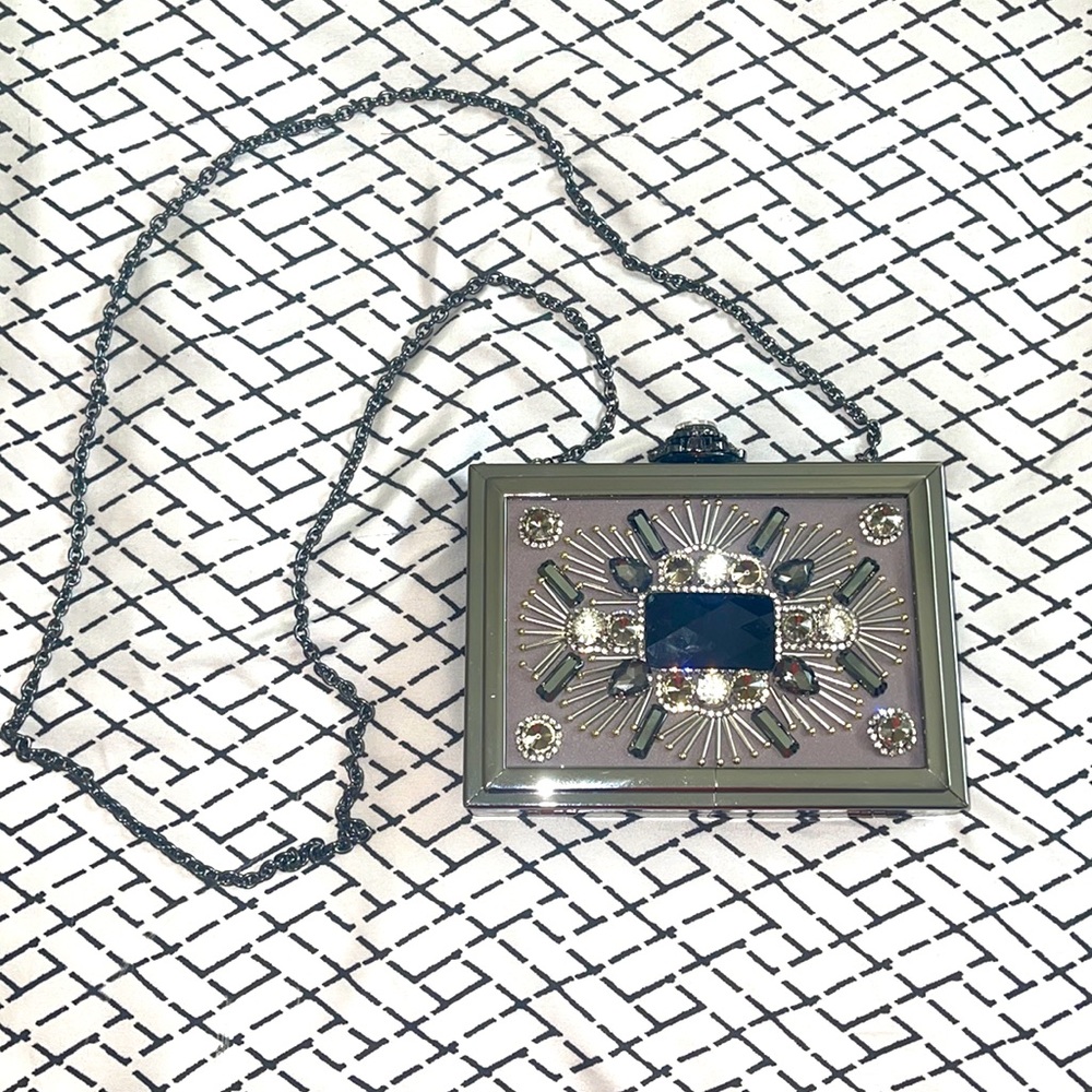 Silver/chrome clutch bag